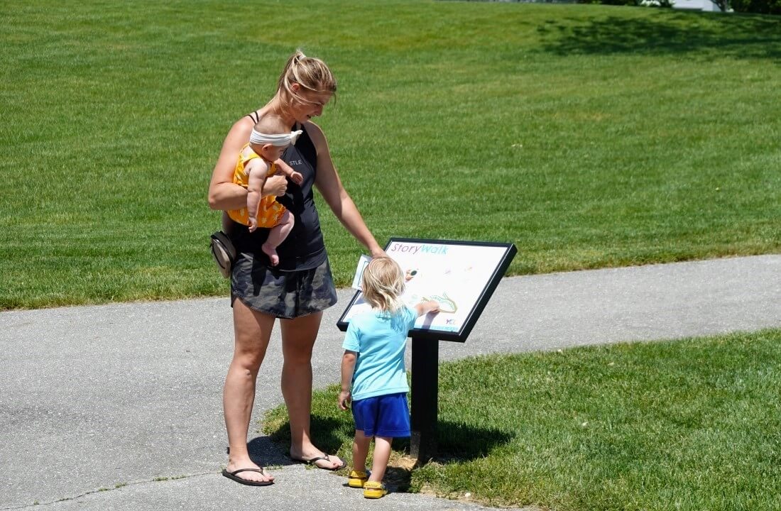 Family Walking Path Reading Storywalk Page